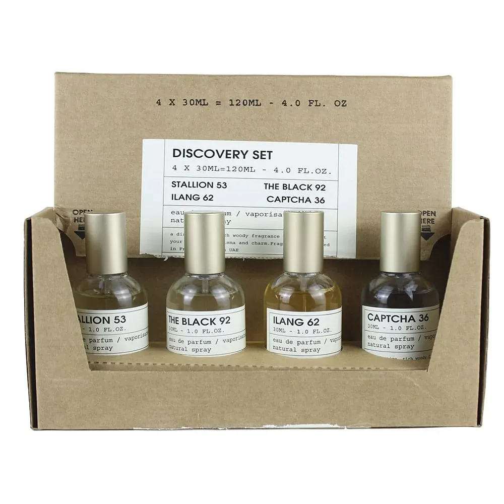 Discovery Set Emper Perfumes (Stallion 53, Ilang 62, The Black 92, Captcha 36) 4 Piezas x 30ml C/U Unisex