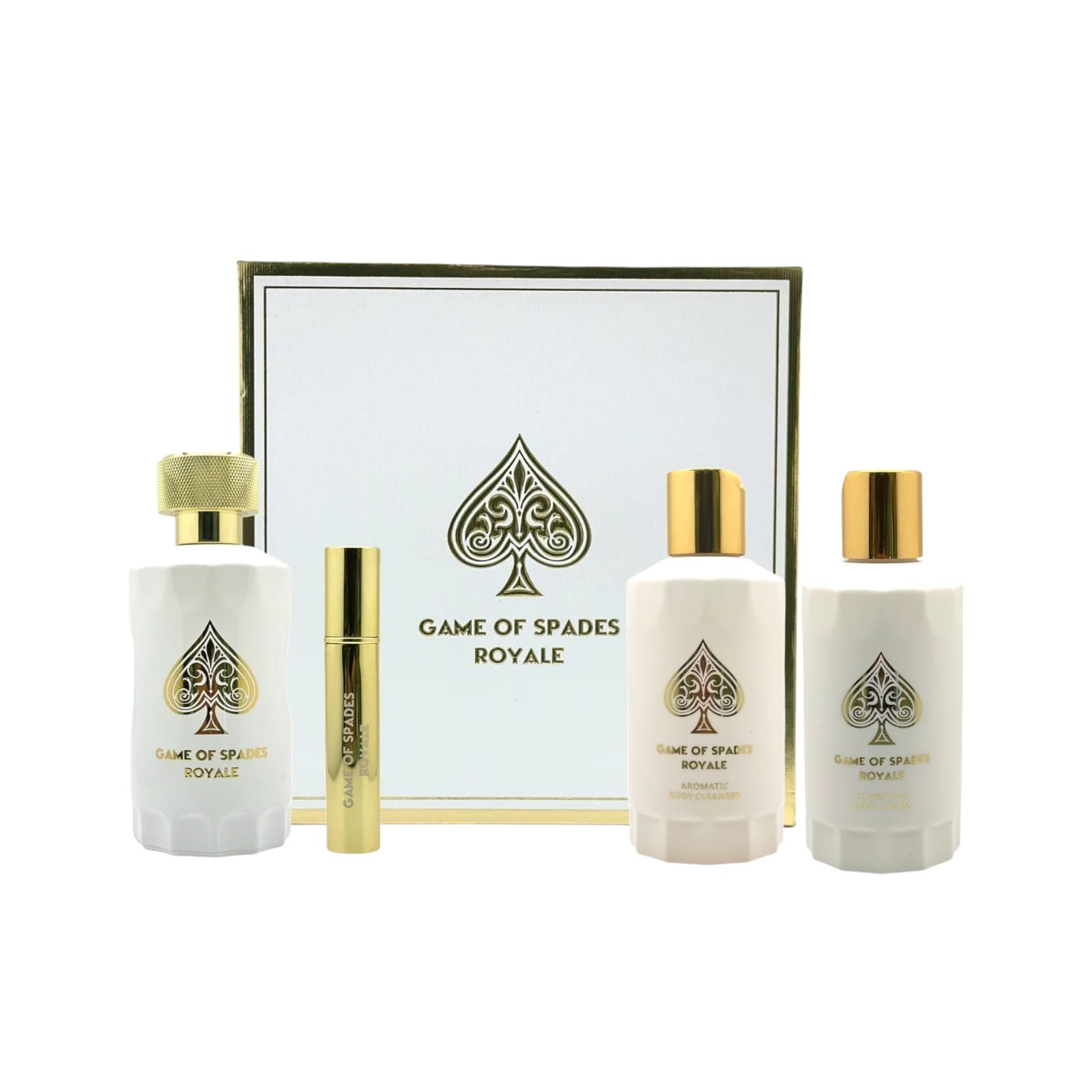 Perfume Árabe Estuche Game Of Spades Royale Jo Milano 4 Pzs Parfum 90ml Unisex