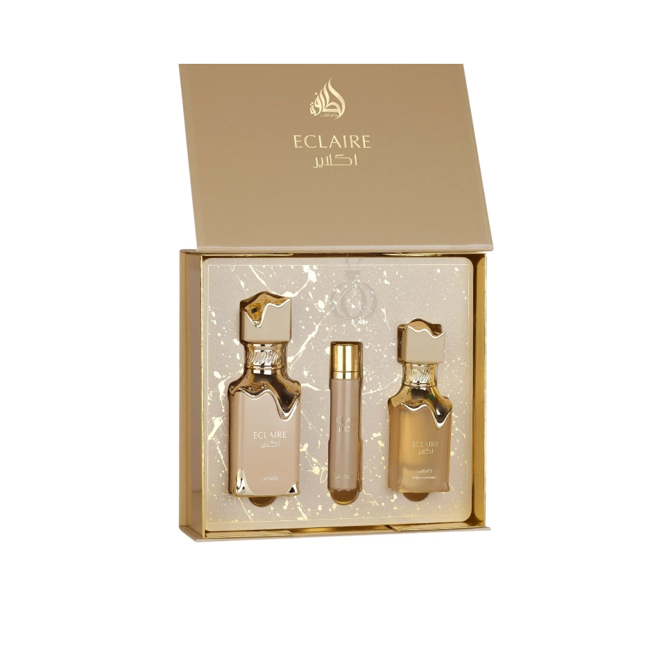 Perfume Árabe Estuche Lattafa Eclaire Eau De Parfum 3 Piezas Unisex