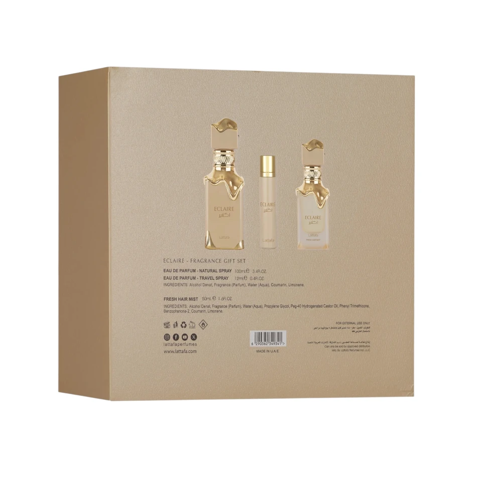 Perfume Árabe Estuche Lattafa Eclaire Eau De Parfum 3 Piezas Unisex - Imagen 2