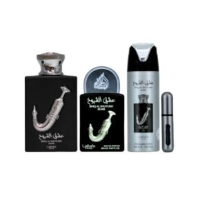 Perfume Árabe Estuche Lattafa Ishq Al Shuyukh Silver EDP 4 Piezas Unisex