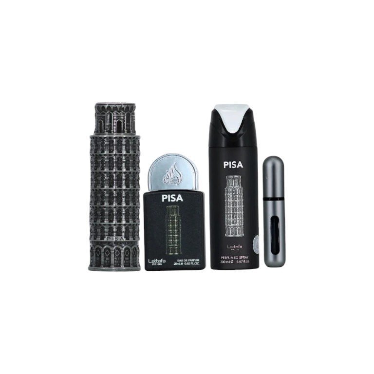 Perfume Árabe Estuche Lattafa Pisa Eau De Parfum 4 Piezas Unisex - Imagen 2