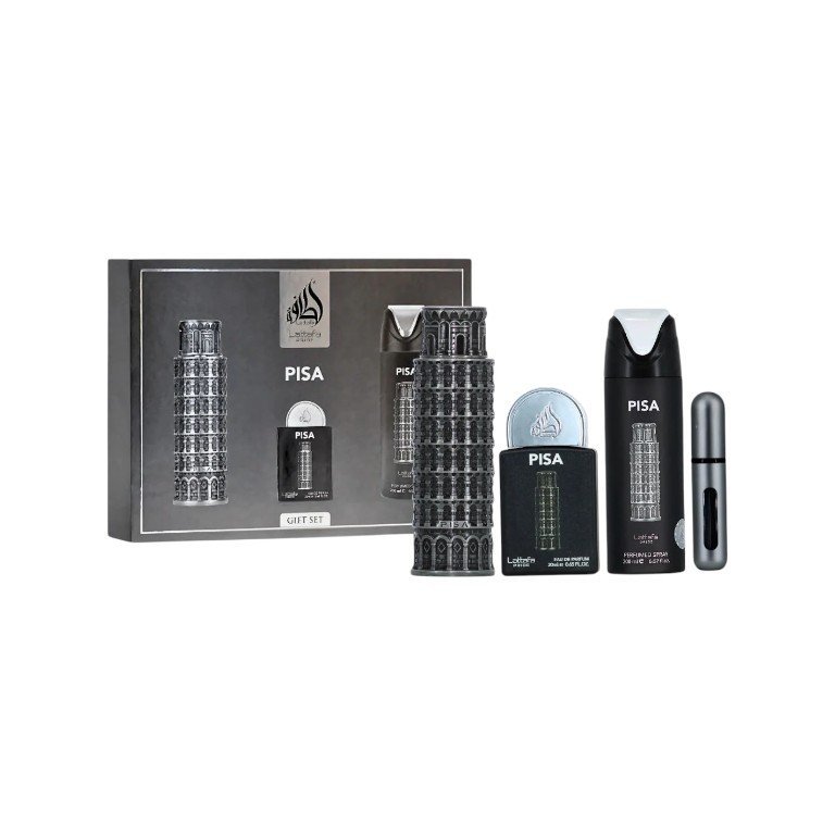 Perfume Árabe Estuche Lattafa Pisa Eau De Parfum 4 Piezas Unisex
