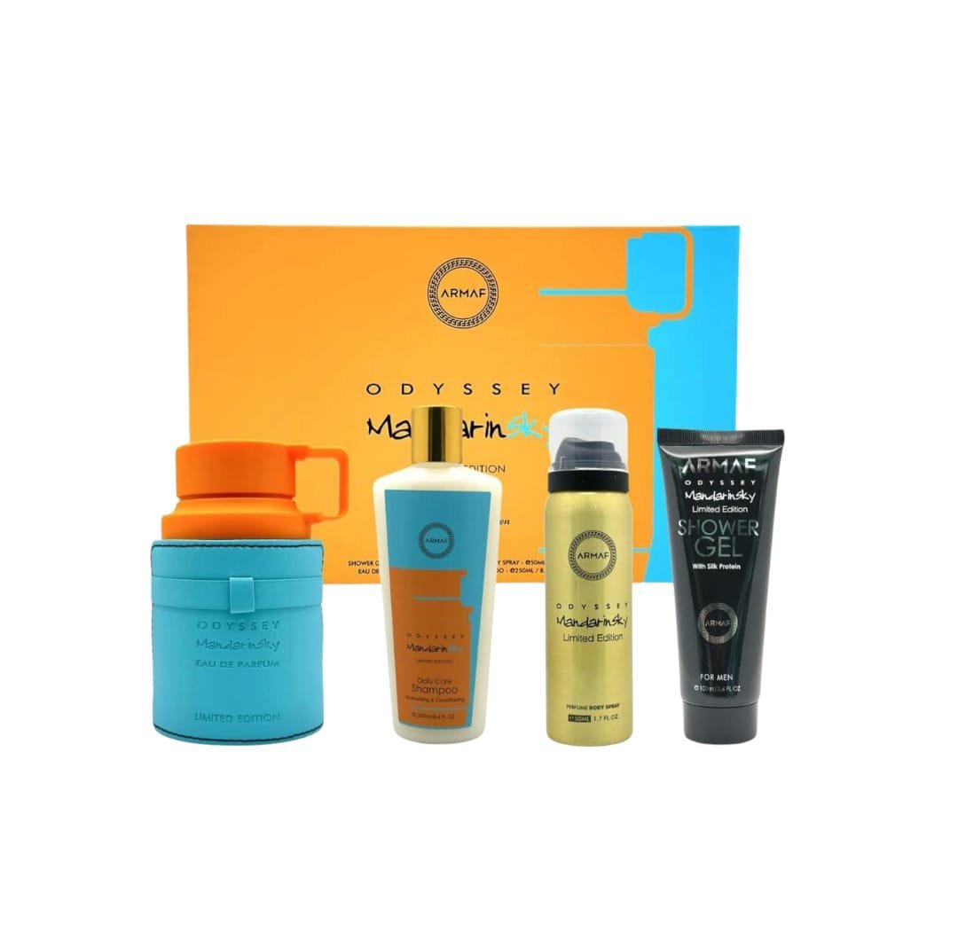 Perfume Árabe Estuche Armaf Odyssey Mandarin Sky 4 Piezas EDP Hombre - Imagen 2