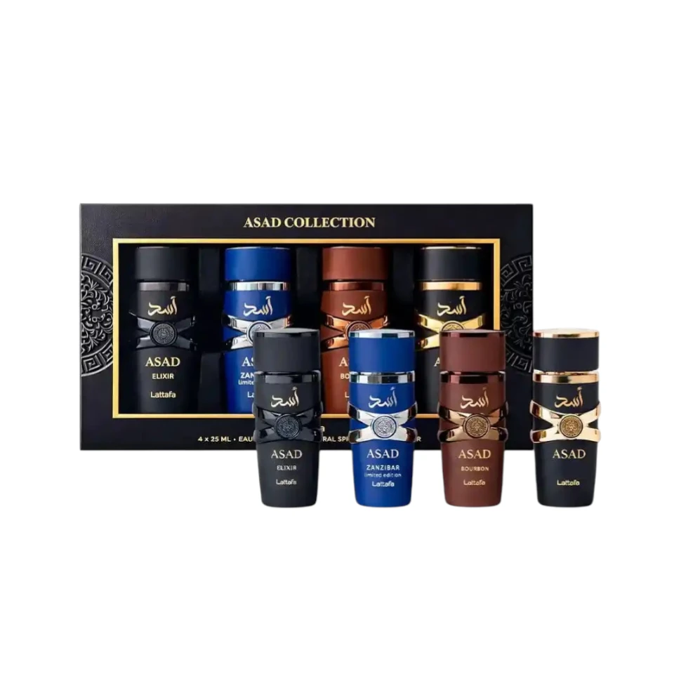 Perfume Árabe Kit Lattafa Asad Collection Eau de Parfum 4 * 25ml Hombre
