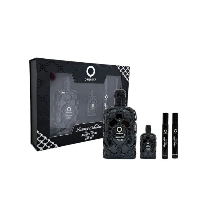 Perfume Árabe Estuche Orientica Amber Noir Eau de Parfum 4 Piezas Unisex
