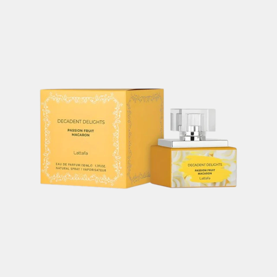 Perfume Árabe Lattafa Decadent Delights Passion Fruit Macaron EDP 50ml Mujer