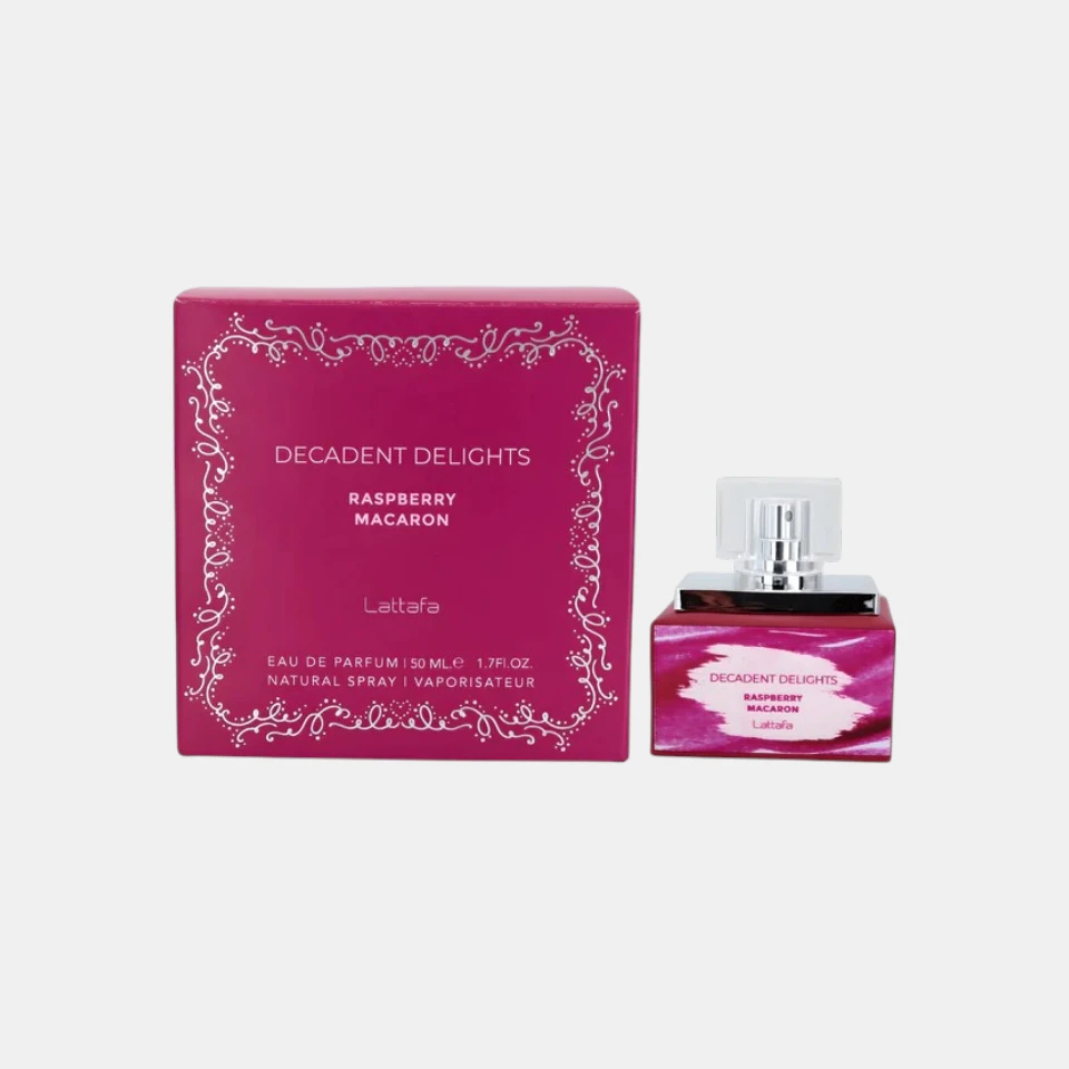 Perfume Árabe Lattafa Decadent Delights Raspberry Macaron EDP 50ml Mujer