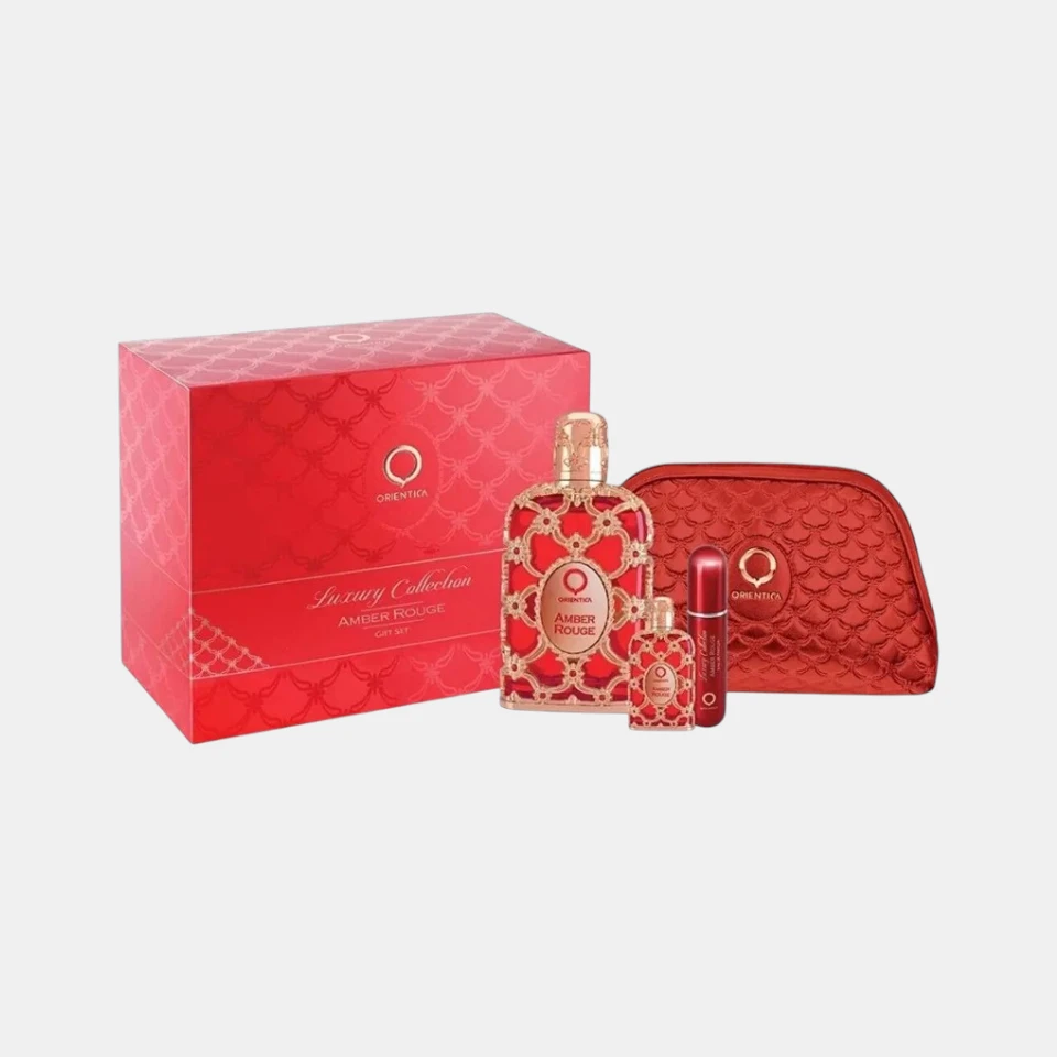 Perfume Árabe Estuche Orientica Amber Rouge EDP 4 Piezas 80ml Unisex