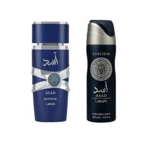 Perfume Árabe Lattafa Asad Zanzibar 100ml + Body Spray 200ml Hombre