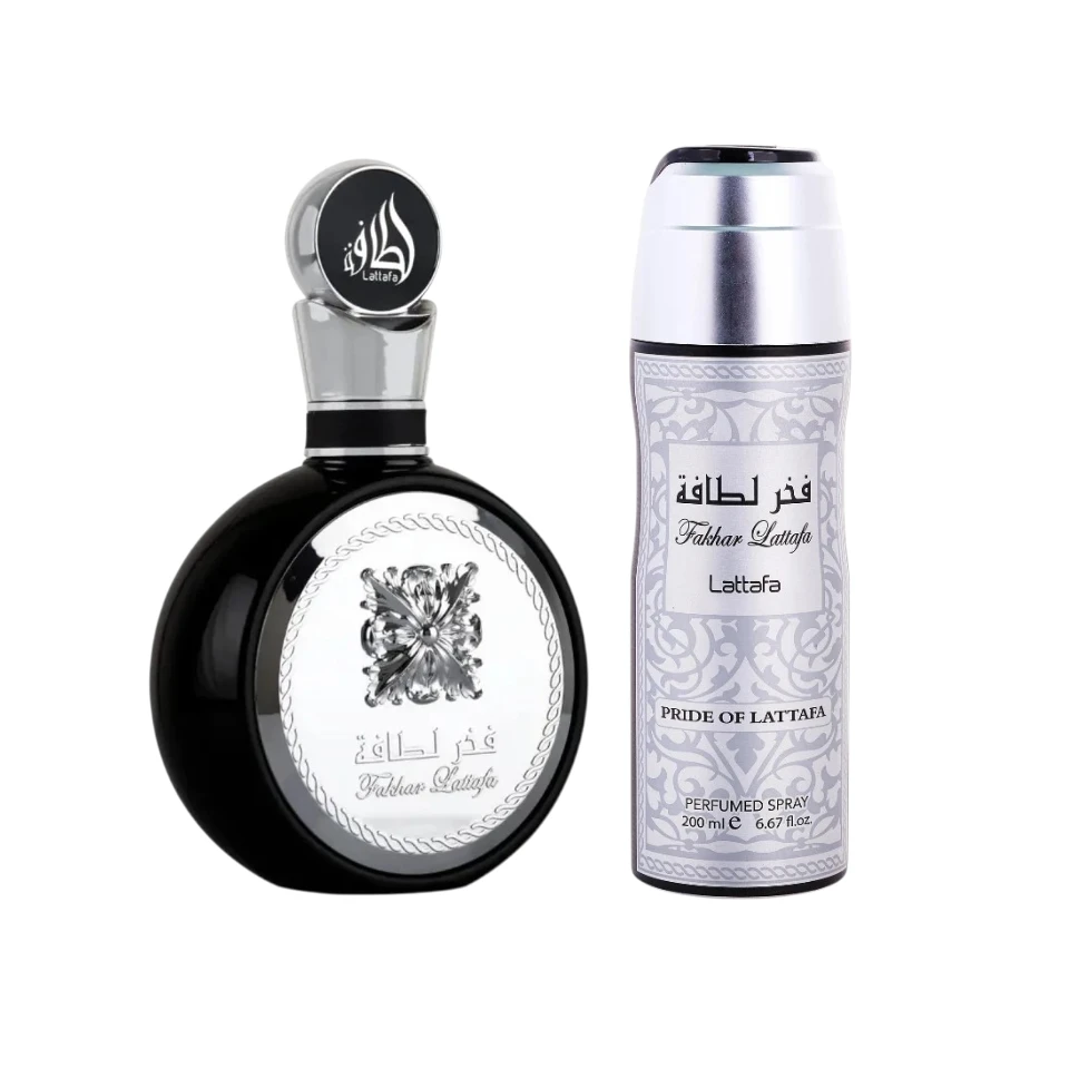 Perfume Árabe Lattafa Fakhar Black Pour Homme 100ml + Body Spray 200ml Unisex