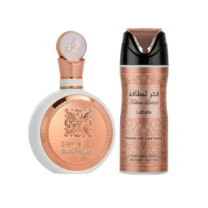 Perfume Árabe Lattafa Fakhar Rose 100ml + Body Spray 200ml Mujer