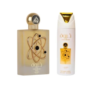 Perfume Árabe Lattafa Pride Tharwah Gold 100ml + Body Spray 200ml Unisex