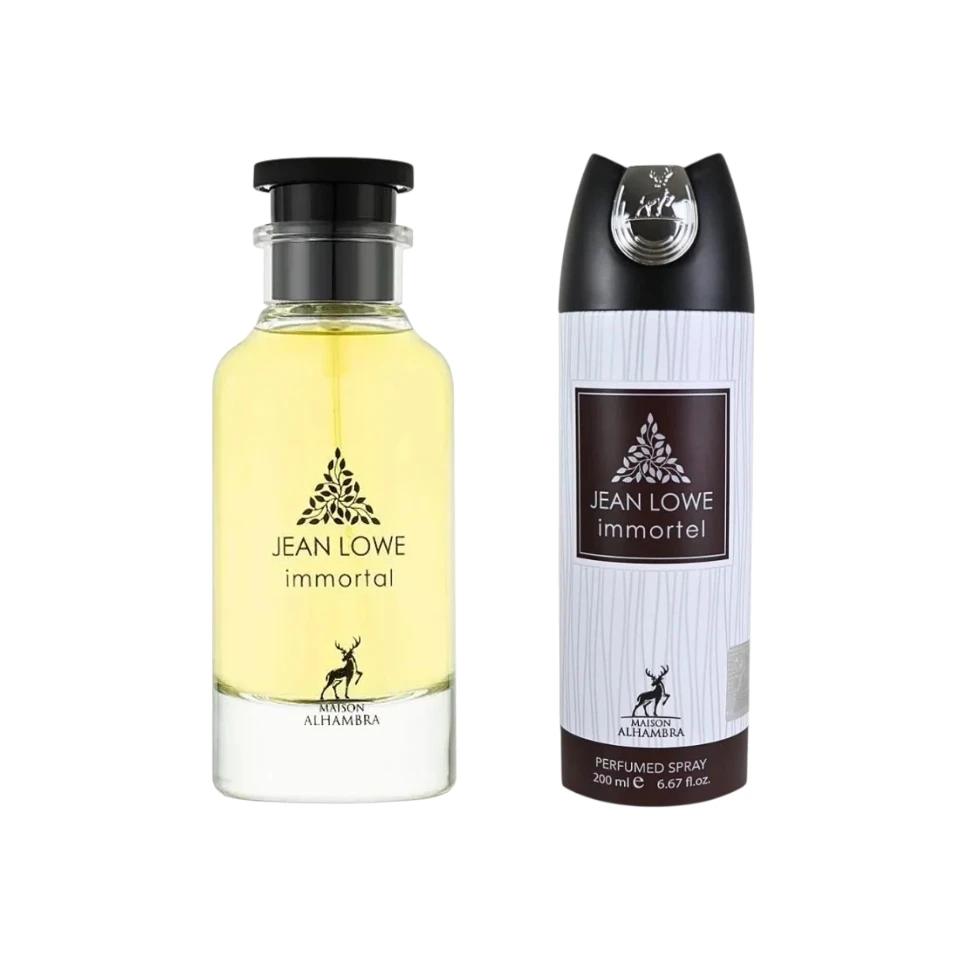 Perfume Árabe Maison Alhambra Jean Lowe Immortel 100ml + Body Spray 200ml Unisex