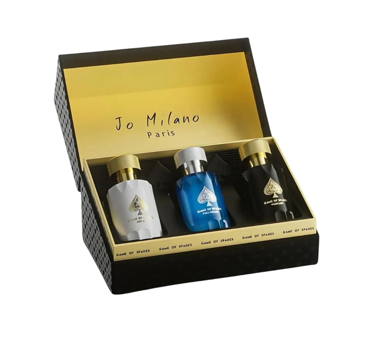 Perfume Árabe Estuche Jo Milano Game Of Spades Collection 3 Piezas 30ml