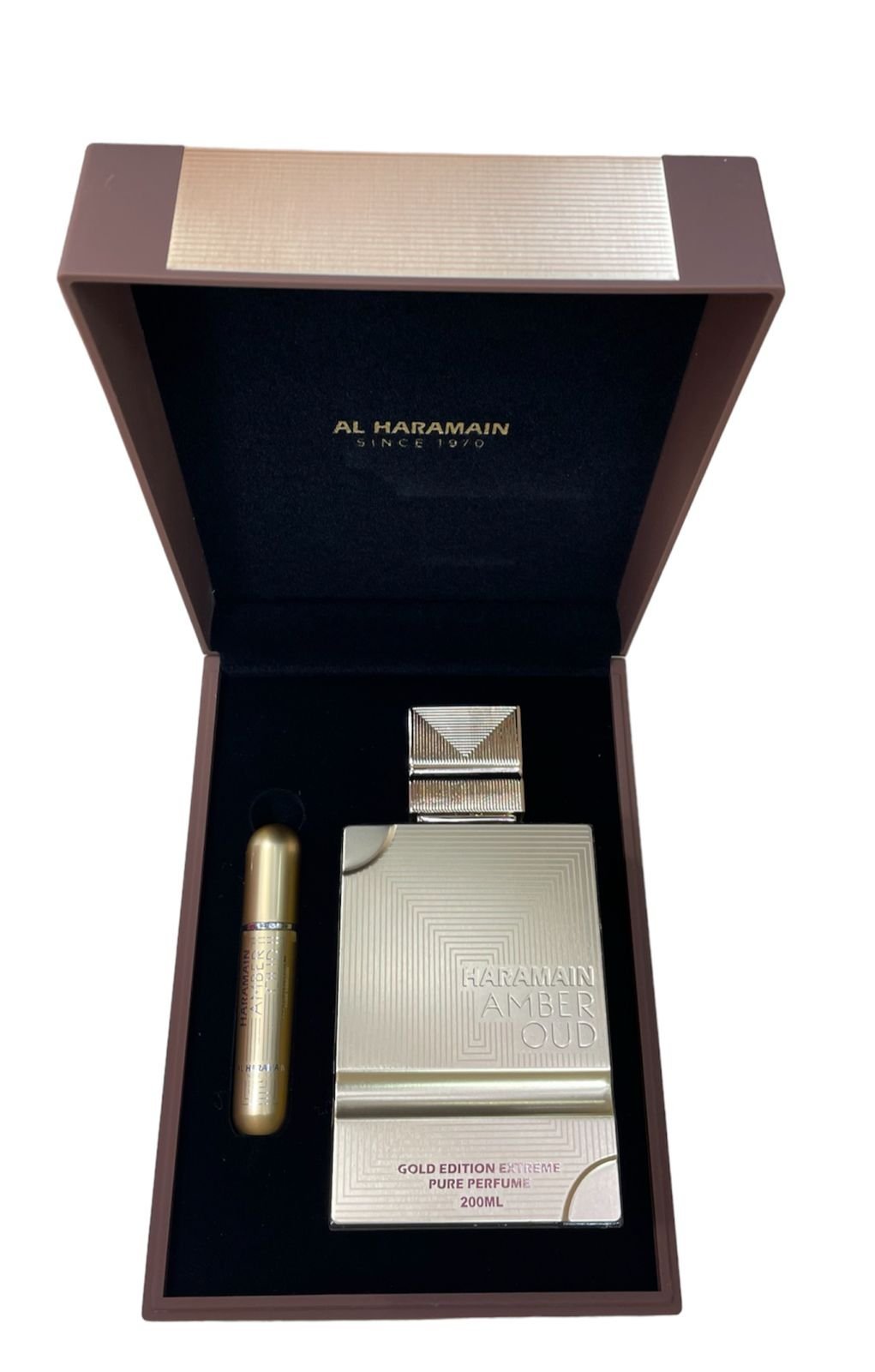Perfume Árabe Al Haramain Amber Oud Gold Edition Extreme Pure Perfume Gift Set x 200ml - Imagen 2