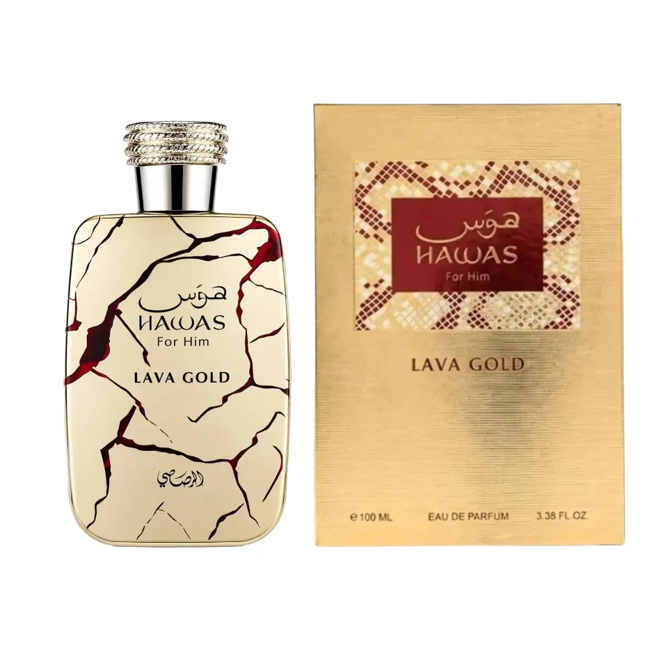 Perfume Árabe Rasasi Hawas Lava Gold EDP 100ml Hombre